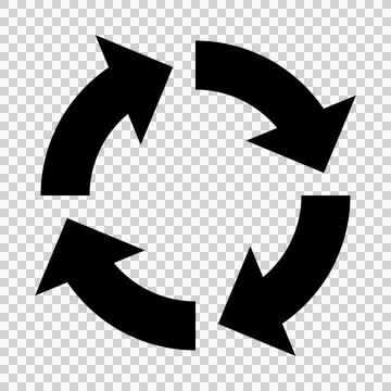 Cycle diagram icon made of 4 arrows Stock Illustration
