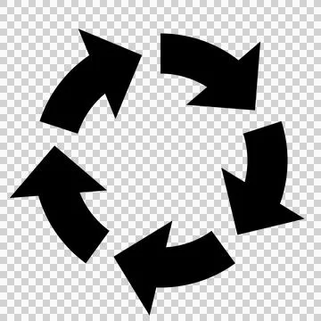 Cycle diagram icon made of 5 arrows Stock Illustration