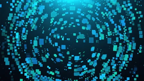 Cycle of digital abstract building blocks Stock Footage 156012291