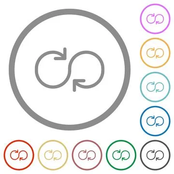 Cycle flat icons with outlines イラスト素材