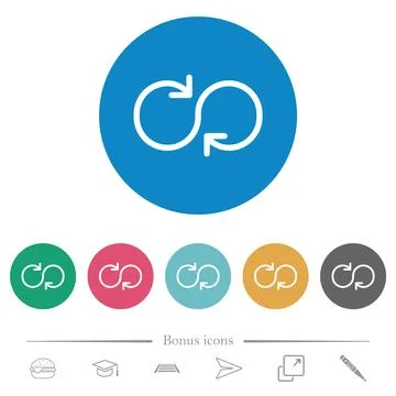 Cycle flat round icons 库存插图