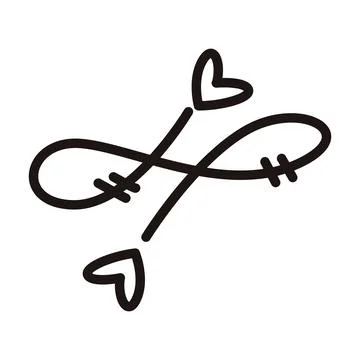 Cycle gesture with heart shapes Vector Stock Illustration