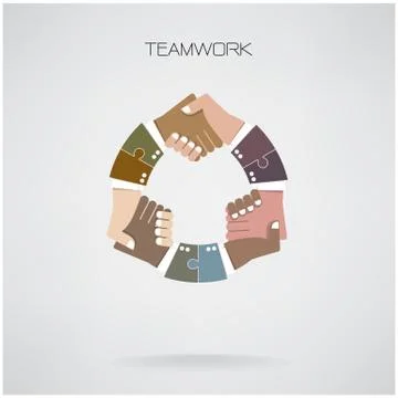 Cycle handshake abstract design template,partnership symbol Stock Illustration