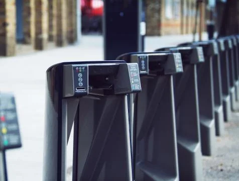Cycle hire docking stations Stock Photos