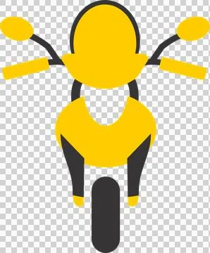 CYCLE ICON COMONG FONT SIDE YELLOW Stock Illustration