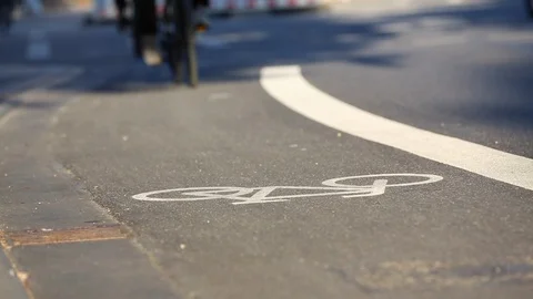 Cycle lane Stock Footage 101318471
