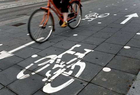 Cycle lane Stock Photos
