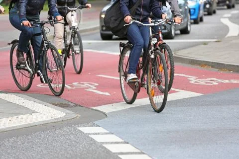 Cycle lane Stock Photos