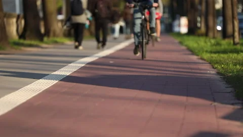 Cycle Lane slow Stock Footage 133657582