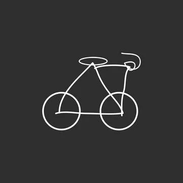 Cycle line symbol vector illustration. White cycle on black background Stock Illustration