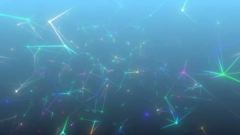 The cycle of multicolored links.Flying in a fantasy abstract science, technology Video stock 101489069