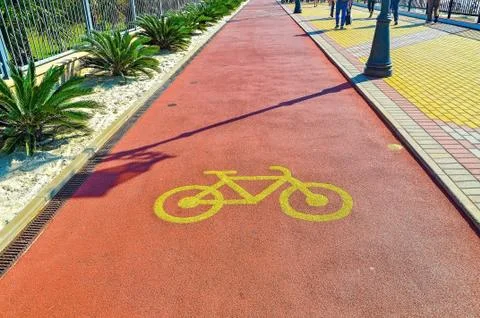 Cycle path with a pattern Stock Photos