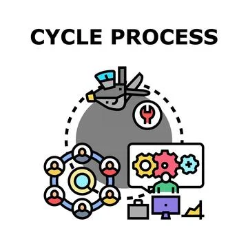 Cycle process concept for business development and management Stock Illustration