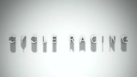 Cycle racing 3D title animation white text on a white background 스톡 동영상 299371627