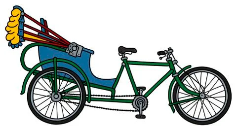 The cycle rickshaw Stock Illustration
