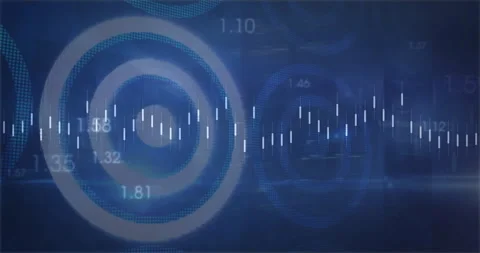 On cycle start, data interface showing targets toggling bars waveform updating Stock Footage 312845137