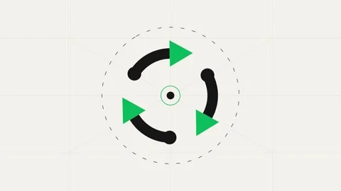 Cycle Symbol Featuring Rotating Green Arrows Illustrating Concepts Like Ref.. Video stock 347067225