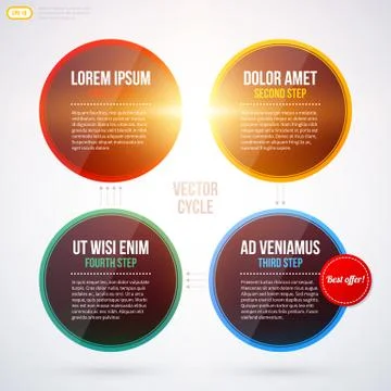 Cycle template with four round elements. EPS10 Illustrazione stock