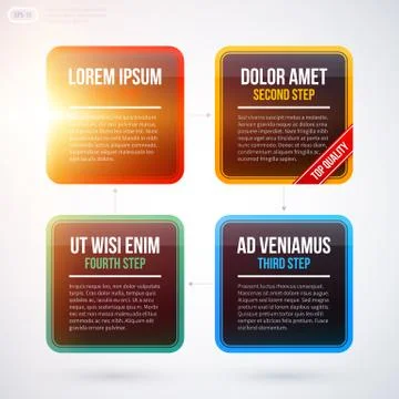 Cycle template with four square elements. EPS10 Illustrazione stock