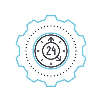 Cycle time line icon, outline symbol, vector illustration, concept sign Illustrazione stock