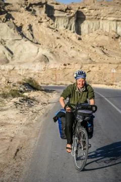 Cycle touring in Iran Stock Photos