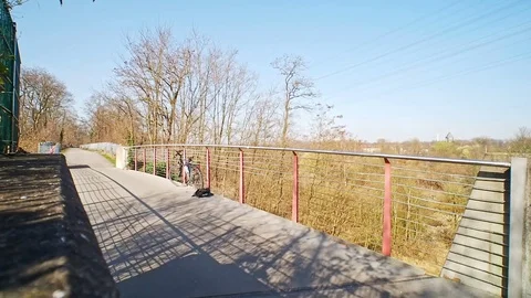 Cycle track bridge with beautiful view Video stock 73554179