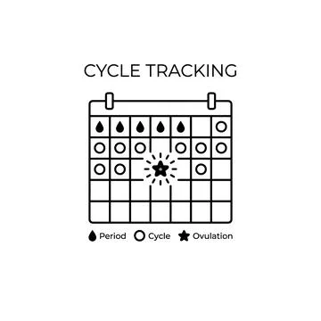 Cycle tracking calendar concept for women's health and ovulation period vec.. Stock Illustration