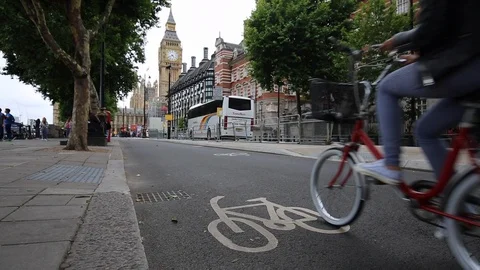Cycle_route_london Video stock 94144477