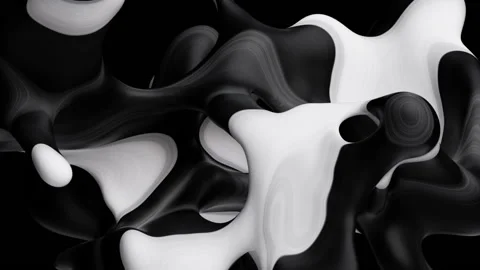 Cycled 3d animation, abstract background, black and white volumetric shapes. Stock Footage 231628144