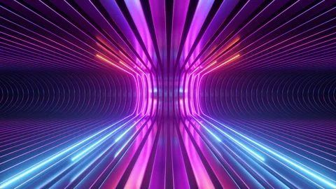 Cycled 3d animation. Abstract background with neon glowing lines Stock Footage 259706820