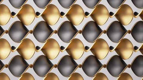 Cycled 3d animation, abstract black gold background with geometric shapes Stock Footage 190393101