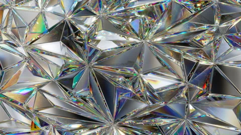 Cycled 3d animation, abstract crystallized background illuminated with light, Stock Footage 216762224