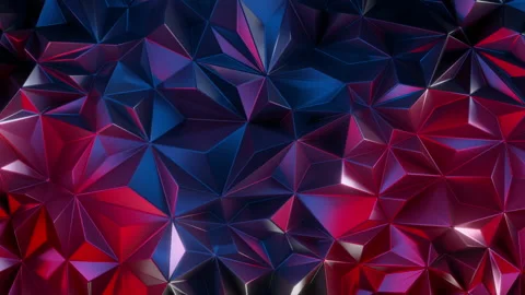 Cycled 3d animation, abstract crystallized background illuminated with red bl 動画素材 219925207