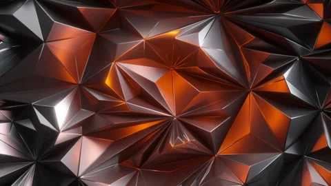 Cycled 3d animation, abstract crystallized metallic background illuminated Stock Footage 232111398