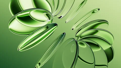 Cycled 3d animation. Abstract minimalist aesthetic green background. Stock Footage 316587670