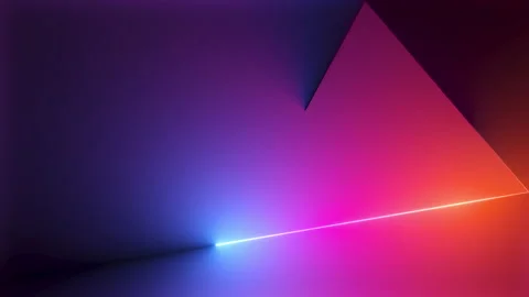 Cycled 3d animation, abstract simple background with neon zigzag line Видео 196010811