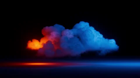 Cycled 3d animation. Bright pink light slides inside the cloud Stock Footage 282024298