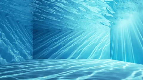 Cycled 3d animation. Clear water inside the swimming pool Stock Footage 201039300