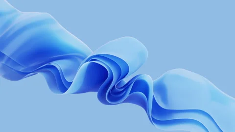 Cycled 3d animation, flexible layered blue ribbons float in slow motion. Stock Footage 255520700