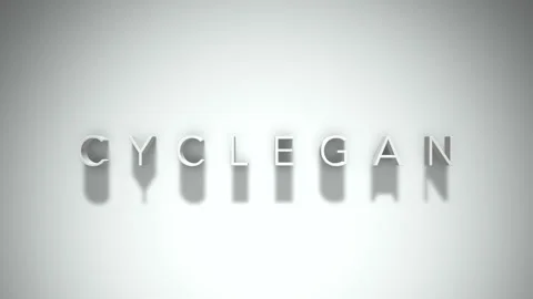 CycleGAN 3D title animation with shadows on a white background Stock Footage 296701216
