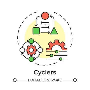 Cyclers multi color concept icon Illustrazione stock