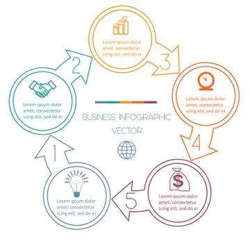 Cycles Infographic five positions Stock Illustration