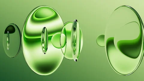 Cyclic 3d animation. Abstract green minimalist aesthetic background. Stock Footage 319401860
