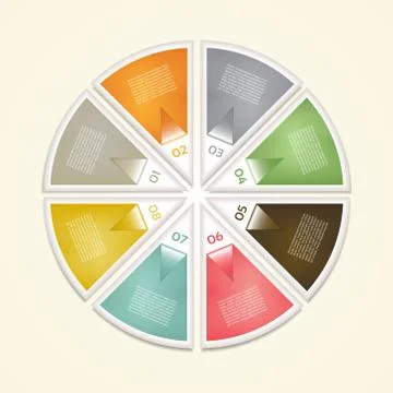 Cyclic diagram with eight steps. eps 10. Stock Illustration