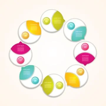 Cyclic diagram with eight steps / Vector progress background . eps 10. Stock Illustration