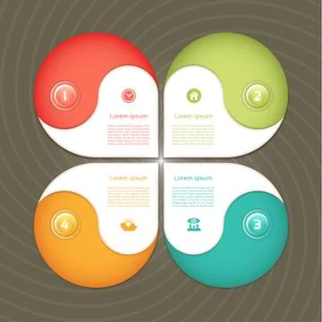 Cyclic diagram with four steps and icons. eps 10 Stock Illustration
