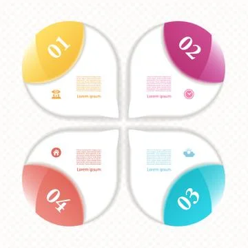 Cyclic diagram with four steps and icons. eps 10 Stock Illustration