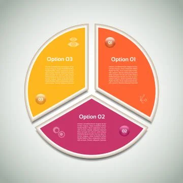 Cyclic diagram with three steps and icons. eps 10 Stock Illustration