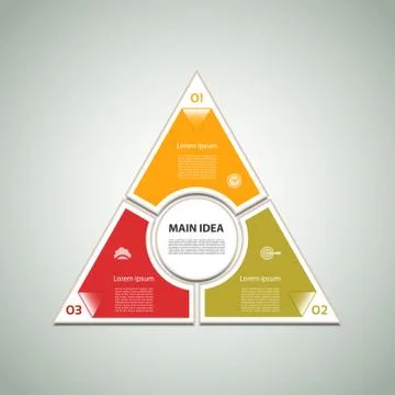 Cyclic diagram with three steps and icons. eps 10 Stock Illustration