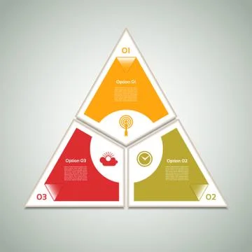 Cyclic diagram with three steps and icons. eps 10 Stock Illustration